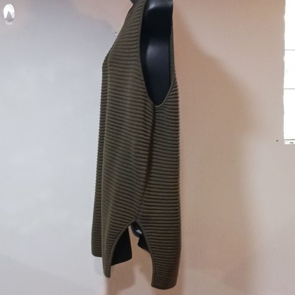 Topshop army green ribbed knit tank top size 10 - Picture 8 of 15